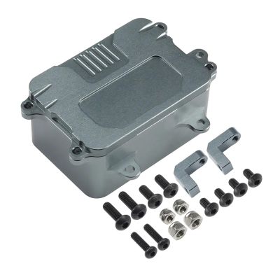 DAYUDDRICAR RC Car CNC Aluminum RC Receiver Box ESC Radio Electronic Tray Replacement RC Car Receiver Box Upgrade for SCX10 D90 D110 86100 1/10 RC Rock Crawler Accessories (Color : Gray)