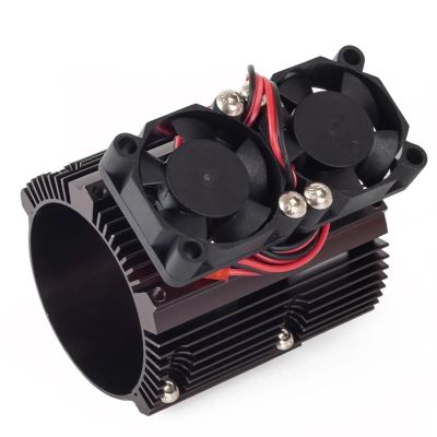 DAYUDDRICAR RC Car Cooling Fan, 1/8 1/10 RC Car Metal Dual Fan 41-43mm Motor Radiator Heat Sink Replacement RC Car Motor Upgrade Part for 1/8 1/10 RC Car Monster Truck Car Accessories (Color : Titani