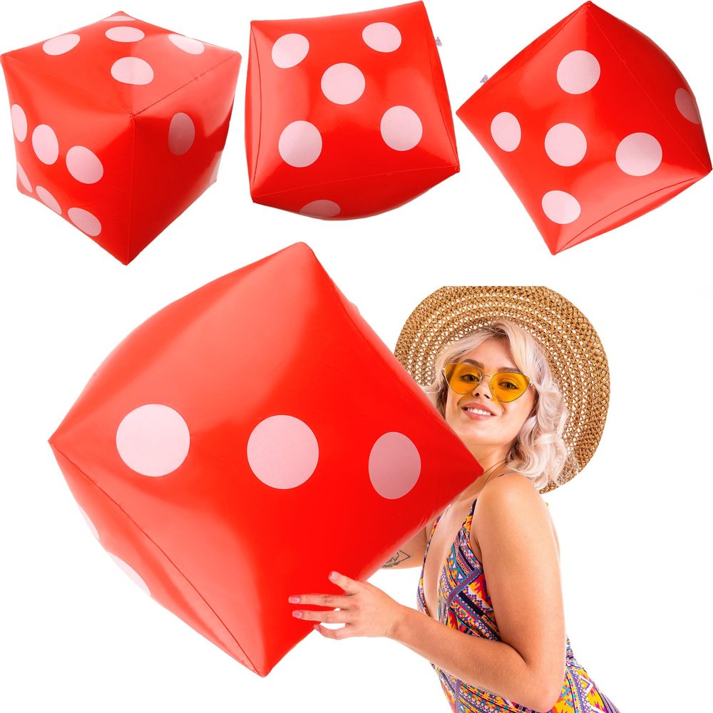 4 Pack 23 Inch Giant Inflatable Dices Jumbo Blow Up Dice Extra Large Dice for Adult Kids Indoor Outdoor Board Game Pool Party Supplies (Color Set 2)