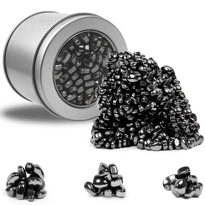 Luckyrao Ferrite Putty Black Over 500 Weak Magnetic Ferrite Stones, Satisfying Magnet Rocks Desk Toys for Office and Fidget Toys for Adults (Black)