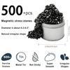 Luckyrao Ferrite Putty Black Over 500 Weak Magnetic Ferrite Stones, Satisfying Magnet Rocks Desk Toys for Office and Fidget Toys for Adults (Black) view 4