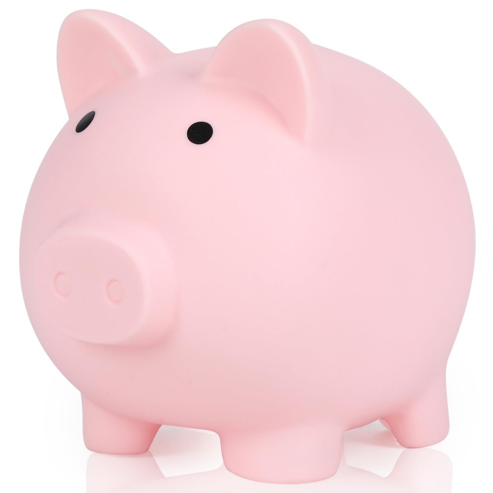 H&W Mini Piggy Bank, Plastic Coin Bank, Unbreakable Money Banks, Cute Piggy Banks for Kids, First Money Box, Best Birthday Gifts Home DecorationPink