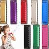 8 Pcs Metal Harmonica 10 Hole 10 Tones Titanium Color Harmonica Toys for Kids Beginners Early Education Musical Instruments Birthday Gift view 1