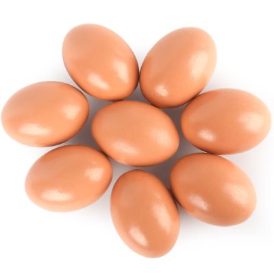 LovesTown 8PCS Easter Wooden Fake Eggs, Chicken Faux Eggs for Painting Food Pretend Play
