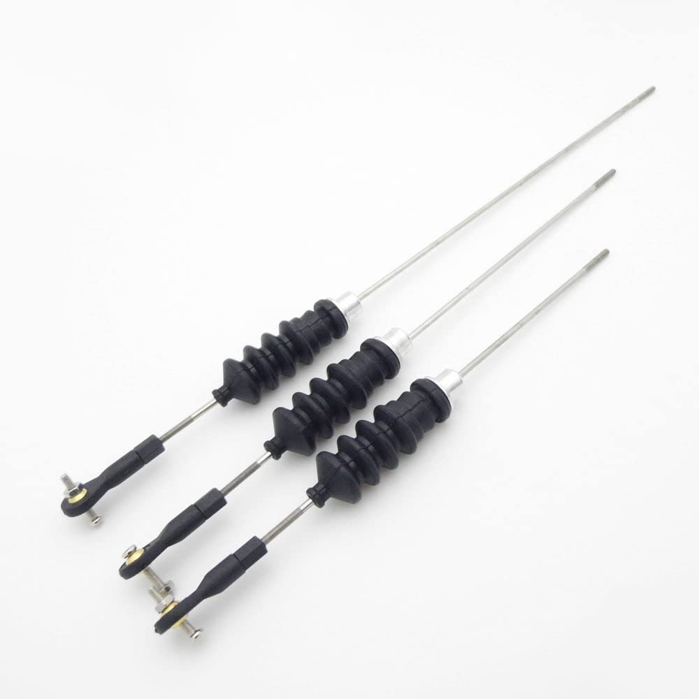 BrewJa 1set M2 Ball Head Tie Rod End + Rubber Bellows Radio Box Seals + Servo Push Pull Rod for RC Boat Marine Tug Fishing Boat (Color : Rod Length 250mm)