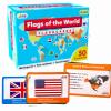 Flags of The World Flashcards | Covers 50 Countries with Country Flag, Map, Economy, Language, Currency & More | Helps Kids Learn Geography in a Fun Way | Premium Quality | by Learning Dino view 1