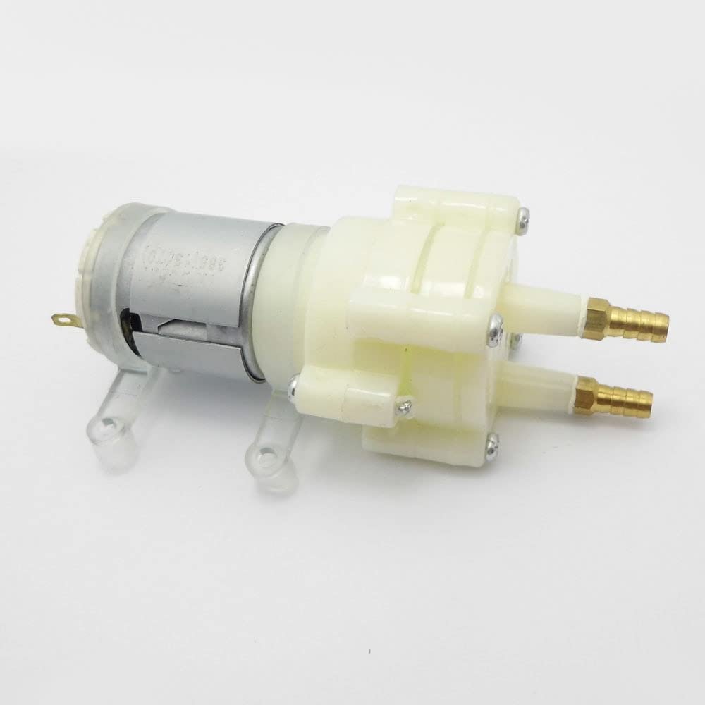 BrewJa 5V-12V 1.5-2L/Min R365 Water Pump Motor ESC Water Cooling DC Pumps for RC Boat Marine Fishing Tug Boat (Color : with Copper Nipple)