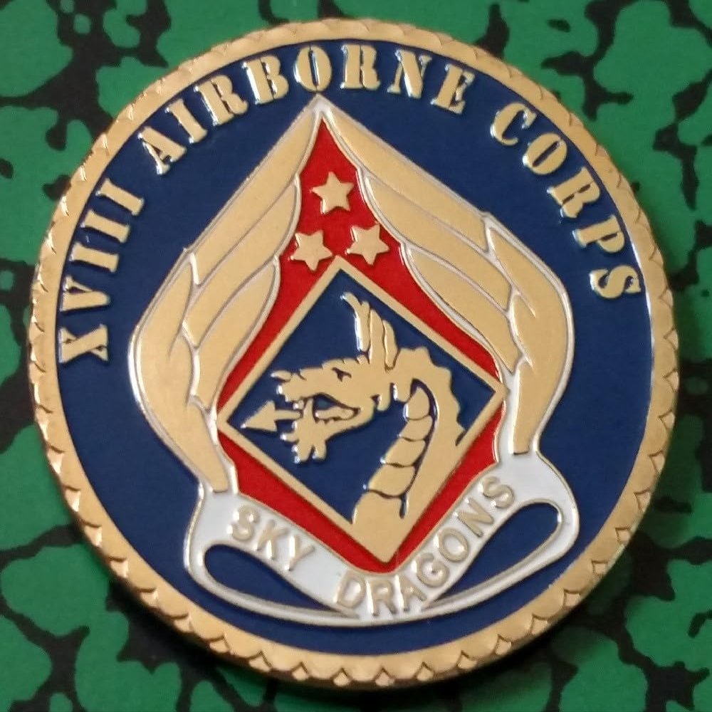 Army 18th Sky Dragons Airborne Corps Blue #1062 Military Honor Challenge Coin
