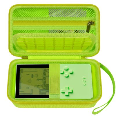 Againmore Hard Case Compatible with Analogue Pocket Handheld Game Console, Portable Mini Game Player Storage Bag for Video Games Cards, Charging Cable and Accessories (Box Only)-Green