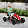 Aosom Kids Pedal Go Kart, Outdoor Ride on Toys with Swing Axle, Adjustable Seat, Handbrake, 4 Shock-Absorbing Wheels, Gift for Boys and Girls Aged 3-8 Years Old, Red view 2
