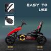Aosom Kids Pedal Go Kart, Outdoor Ride on Toys with Swing Axle, Adjustable Seat, Handbrake, 4 Shock-Absorbing Wheels, Gift for Boys and Girls Aged 3-8 Years Old, Red view 4
