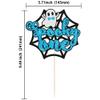 Gyufise 1Pc The Spooky One Cake Topper Blue Glitter The Spooky One Halloween Cake Picks 1st Birthday Cake Decorations for Halloween Kids Birthday Party Supplies view 2