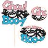 Gyufise 1Pc Boo-Y or Ghoul Cake Topper Pink Blue Glitter Ghost Halloween Cake Pick Gender Reveal Cake Decoration for Halloween Gender Reveal Boys Girls Birthday Party Cake Decorations Supplies view 3