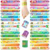 POPLAY 48PCS Christian Slap Bracelets, Snap Wristbands Bible Verses Religious Snap Bracelets for Kids Sunday School Gifts Classroom Prizes view 1