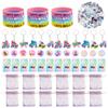 Tazimi 110 PCS Roller Skate Party Favors Skating Party Supplies with Key Chains Button Pins Stickers Rubber Bracelets for Hip Hop Disco 80s 90s Themed Party (style 1) view 1