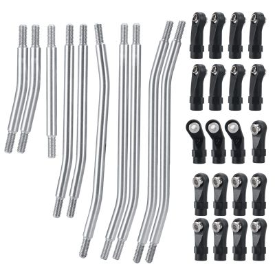 QUPA AM STORE 1Set Stainless Steel Link Rod Linkage 324mm Wheelbase for 1/10 Scale Upgrade TRX4 RC Crawler Car(Silver)