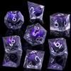 Role dice Beholder's Dragon Eye DND Dice Set, 7pcs Liquid Core Dice with Gift Box, Handmade Sharp Edge Resin Dice for Role Playing Dungeons and Dragons Ttrpg(Dark Purple Dragon Eye) view 2