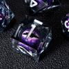 Role dice Beholder's Dragon Eye DND Dice Set, 7pcs Liquid Core Dice with Gift Box, Handmade Sharp Edge Resin Dice for Role Playing Dungeons and Dragons Ttrpg(Dark Purple Dragon Eye) view 3