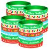 NEBURORA 24 Pack Christmas Wristband 6 Style Silicone Bracelet Wristbands Xmas Rubber Band for Christmas Party Decor 6 Xmas Pattern Wrist Band Party Supplies view 1