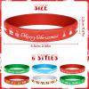 NEBURORA 24 Pack Christmas Wristband 6 Style Silicone Bracelet Wristbands Xmas Rubber Band for Christmas Party Decor 6 Xmas Pattern Wrist Band Party Supplies view 2