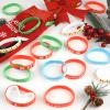 NEBURORA 24 Pack Christmas Wristband 6 Style Silicone Bracelet Wristbands Xmas Rubber Band for Christmas Party Decor 6 Xmas Pattern Wrist Band Party Supplies view 4
