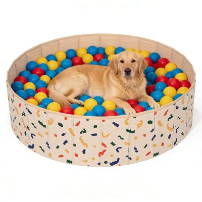 AirSwim Ball Pits for Toddlers, 47" x 12" Foldable Kiddie Pool Dog Ball Pits Collapsible Baby Pool Dog Swimming Pool Portable Sandbox Kid Pool Indoor and Outdoor Game Without Balls