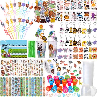 Poen 212 Pcs Jungle Safari Party Favors Set for Kids Wild Animals Theme Party Favors Birthday Gifts Goodie Bag Fillers for Jungle Safari Theme Supplies Baby Shower Classroom Prizes