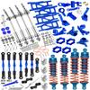 hosupRC Upgrades for 1/10 Rustler/Stampede/Slash 4WD,Drive Shaft CVD&RC Shock&Turnbuckles Camber Links&A Arm&Caster Block,Steering Blocks,Rear Stub Axle Carriers&Steering Bellcranks&Hex Hub,Blue view 1