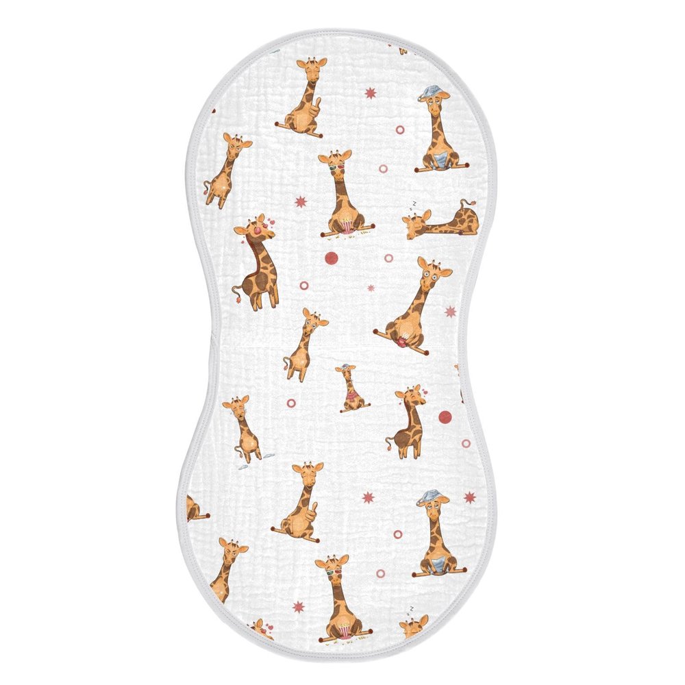 vvfelixl Baby Burp Cloths Funny Giraffe Emotions Baby Newborn Cotton Burping Cloths Set Baby Washcloths 4 Pack White