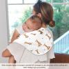 vvfelixl Baby Burp Cloths Funny Giraffe Emotions Baby Newborn Cotton Burping Cloths Set Baby Washcloths 4 Pack White view 4
