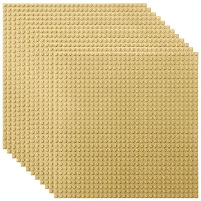 Lekebaby 12 Packs Classic Baseplates Building Base Plates for Building Bricks, 100% Compatible with Major Brands Baseplates, 10" x 10" (Sand)