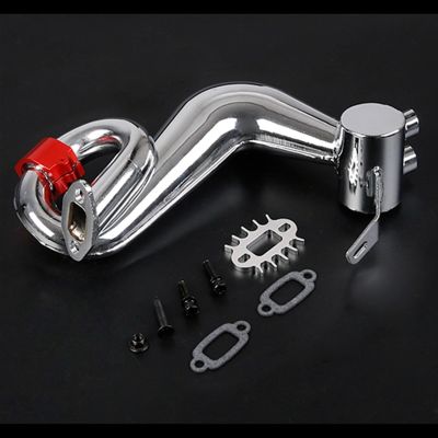 DAYUDDRICAR 1/5 RC Car CNC Metal Exhaust Pipe Replacement RC Car Upgrade Part for Rovan-Baja 5B 5SC 5T 1/5 RC Car Accessories (Color : 1 Set Red)