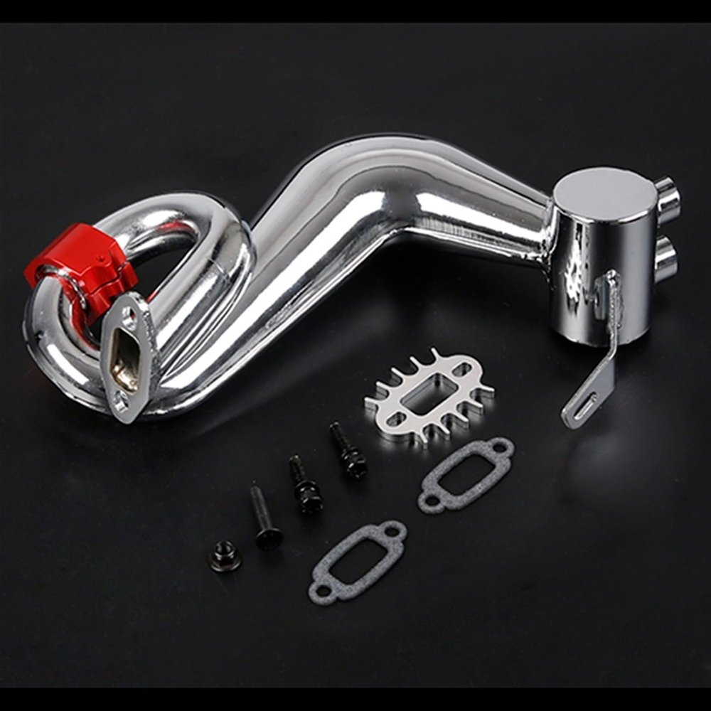 DAYUDDRICAR 1/5 RC Car CNC Metal Exhaust Pipe Replacement RC Car Upgrade Part for Rovan-Baja 5B 5SC 5T 1/5 RC Car Accessories (Color : 1 Set Red)