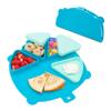 321 Grow Silicone On-The-Go Snack Mat  Foldable Reusable Placemat with 3 Compartments and Lids  Travel-Friendly Baby and Toddler Snack Plate  Dishwasher Safe (Ocean) view 1