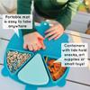 321 Grow Silicone On-The-Go Snack Mat  Foldable Reusable Placemat with 3 Compartments and Lids  Travel-Friendly Baby and Toddler Snack Plate  Dishwasher Safe (Ocean) view 4