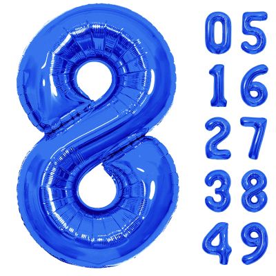 40 Inch Giant Navy Blue Number Balloon, Mylar Foil Helium Dark Blue Balloons for Birthday Party, Number 8 Balloon for Birthday Decorations for Kids, Anniversary Party Decorations Supplies