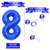40 Inch Giant Navy Blue Number Balloon, Mylar Foil Helium Dark Blue Balloons for Birthday Party, Number 8 Balloon for Birthday Decorations for Kids, Anniversary Party Decorations Supplies view 3