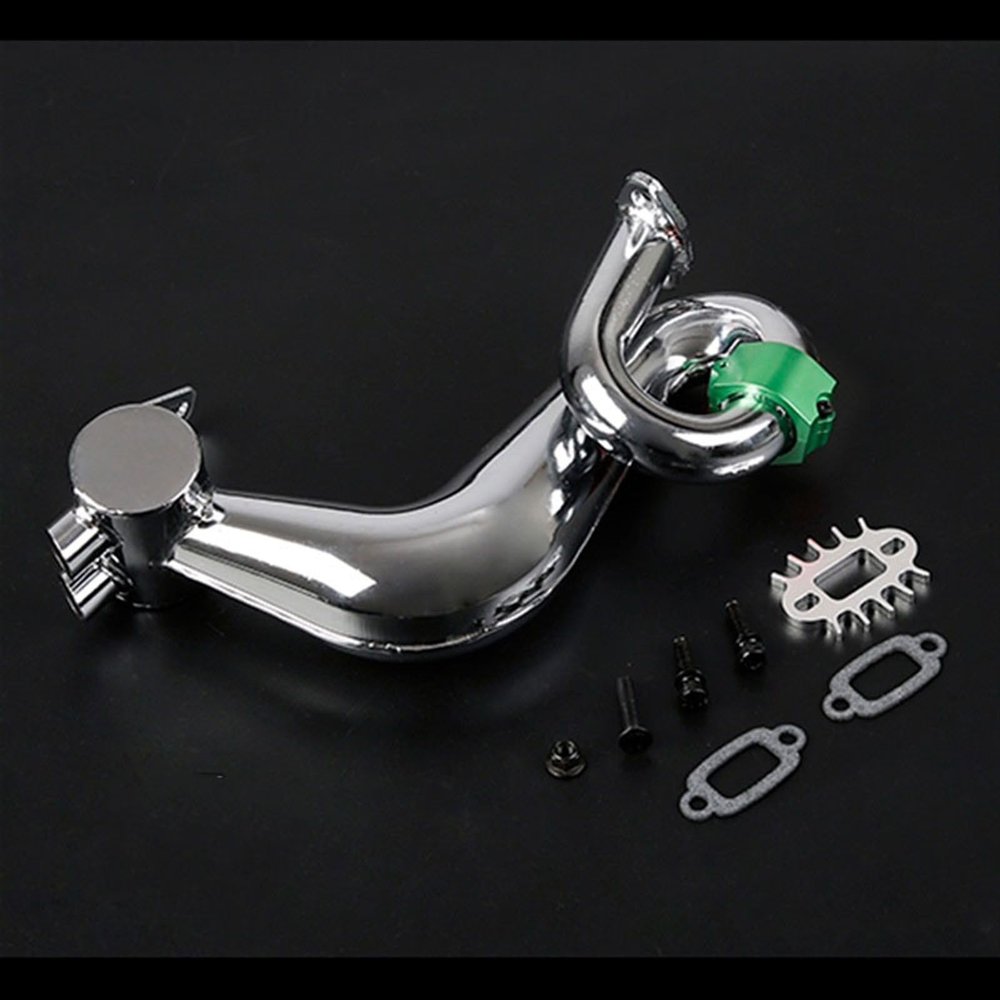 DAYUDDRICAR 1/5 RC Car CNC Metal Exhaust Pipe Replacement RC Car Upgrade Part for Rovan-Baja 5B 5SC 5T 1/5 RC Car Accessories (Color : 1 Set Green)