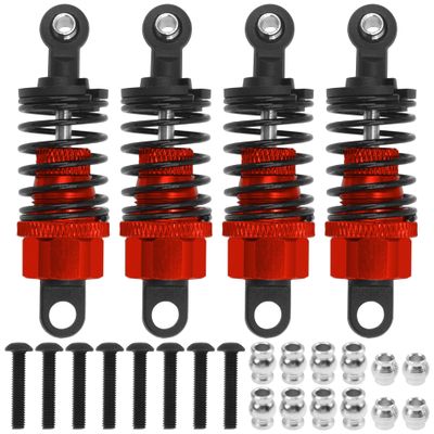 4Pack ShareGoo 52mm Shock Absorbers Assembled Compatible with Tamiya 1/10 TT-01 TT-02 TA05 TL-01 TA03 MF-01X RC Car Chassis Upgrades Parts (Red)