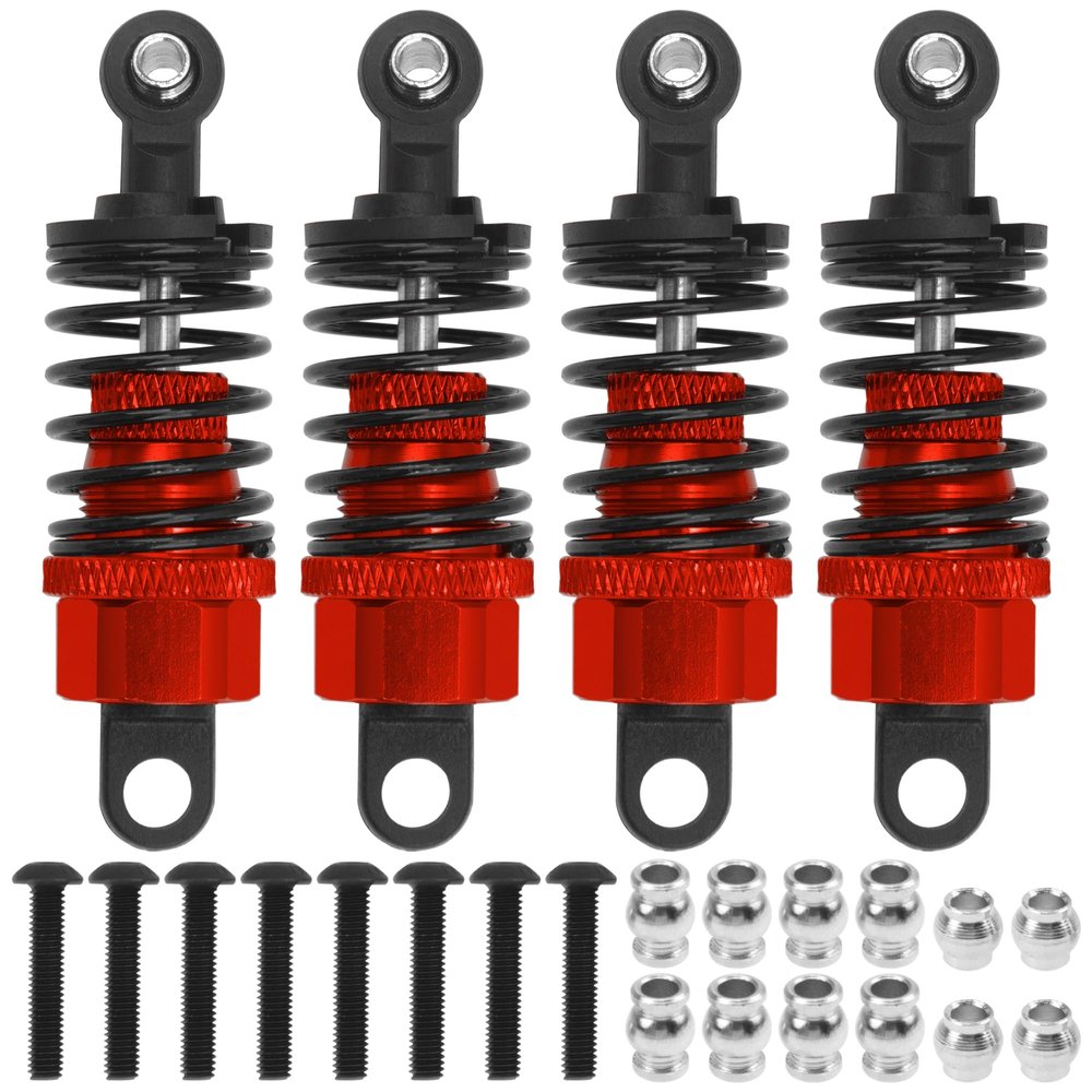 4Pack ShareGoo 52mm Shock Absorbers Assembled Compatible with Tamiya 1/10 TT-01 TT-02 TA05 TL-01 TA03 MF-01X RC Car Chassis Upgrades Parts (Red)