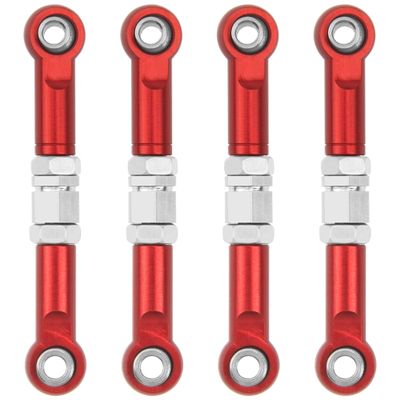 4Pcs ShareGoo Metal Steering Rod Servo Linkages Turnbuckle Compatible with Hyper Go MJX 16207 16208 16209 16210 H16BM H16GT H16DR 1/16 RC Car (Red)