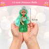 Little Dolls Set with Mini Princess Dolls for Girls  Princess Toy Dolls for Dollhouse Small Doll Mini Princess Figures with Tiaras, Hair Accessories view 4