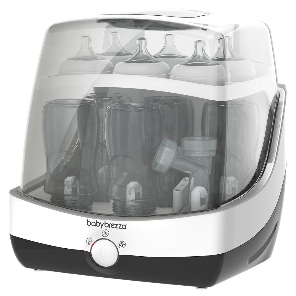 Baby Brezza Superfast 10 Minute Baby Bottle Sterilizer + Dryer - 75% Faster Universal Electric Steam Sterilization for All Bottles, Pacifiers + Breast Pump Parts