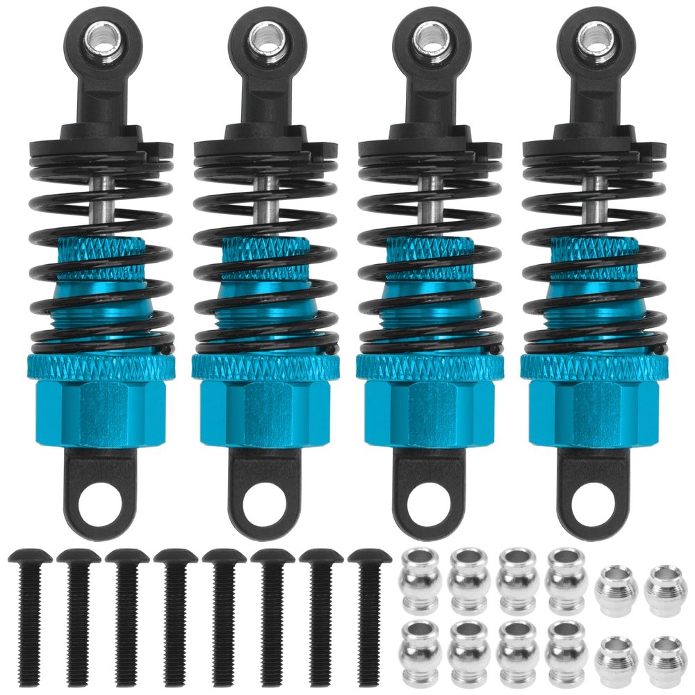 4Pack ShareGoo 52mm Shock Absorbers Assembled Compatible with Tamiya 1/10 TT-01 TT-02 TA05 TL-01 TA03 MF-01X RC Car Chassis Upgrades Parts (Blue)