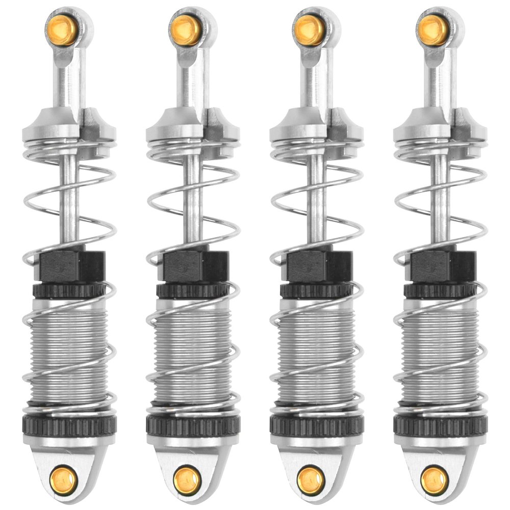 4Pack ShareGoo RC Car Shock Absorbers Metal Shocks Damper Compatible with MJX Hyper Go 16207 16208 16209 16210 H16BM H16GT H16DR 1/16 RC Car Upgrades Part (Silver)