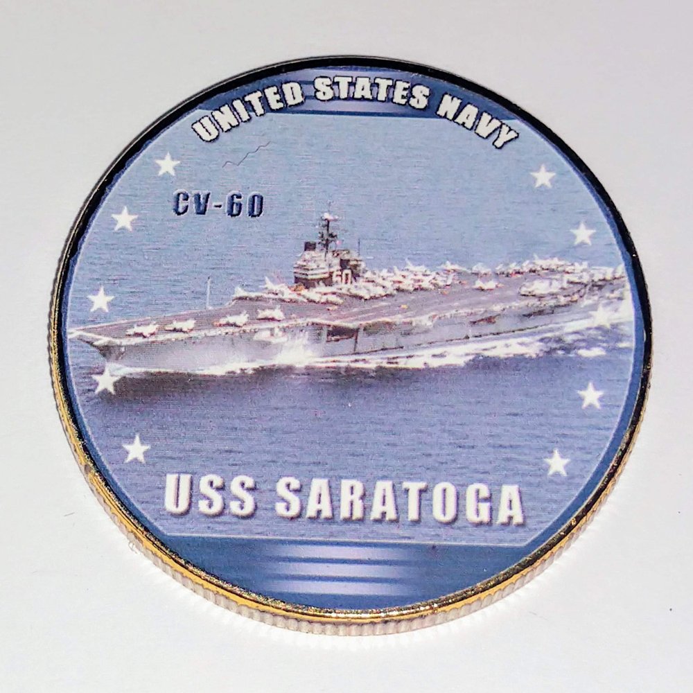 Navy USS Saratoga CV-60#40 Military Honor Challenge Coin