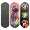 SPITBOARDS 34mm Fingerboard Deck - Real Wood (5-Layers) Classic Popsicle Street Shape - Size: 34 x 96 mm - Single Graphic Deck (Real Wear) - Optimized Concave - t-rex view 1