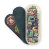 SPITBOARDS 34mm Fingerboard Deck - Real Wood (5-Layers) Classic Popsicle Street Shape - Size: 34 x 96 mm - Single Graphic Deck (Real Wear) - Optimized Concave - Monster Party view 3