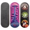 SPITBOARDS 34mm Fingerboard Deck - Real Wood (5-Layers) Classic Popsicle Street Shape - Size: 34 x 96 mm - Single Graphic Deck (Real Wear) - Optimized Concave - Alien Mushrooms view 1