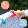All4Ella Baby Blanket Stroller Clips (4 Pack) | Hooks Muslin to Stroller | Australian Baby Product | Infant/Toddler | Black/Grey view 3